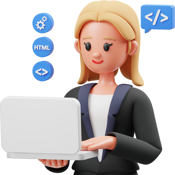 Woman Web Developer 3D Character