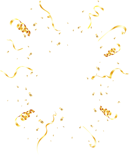 3d golden sparkles confetti