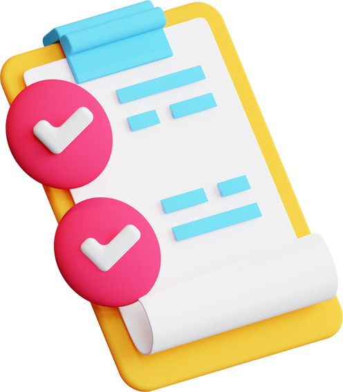 3D Checklist Clipboard Illustration